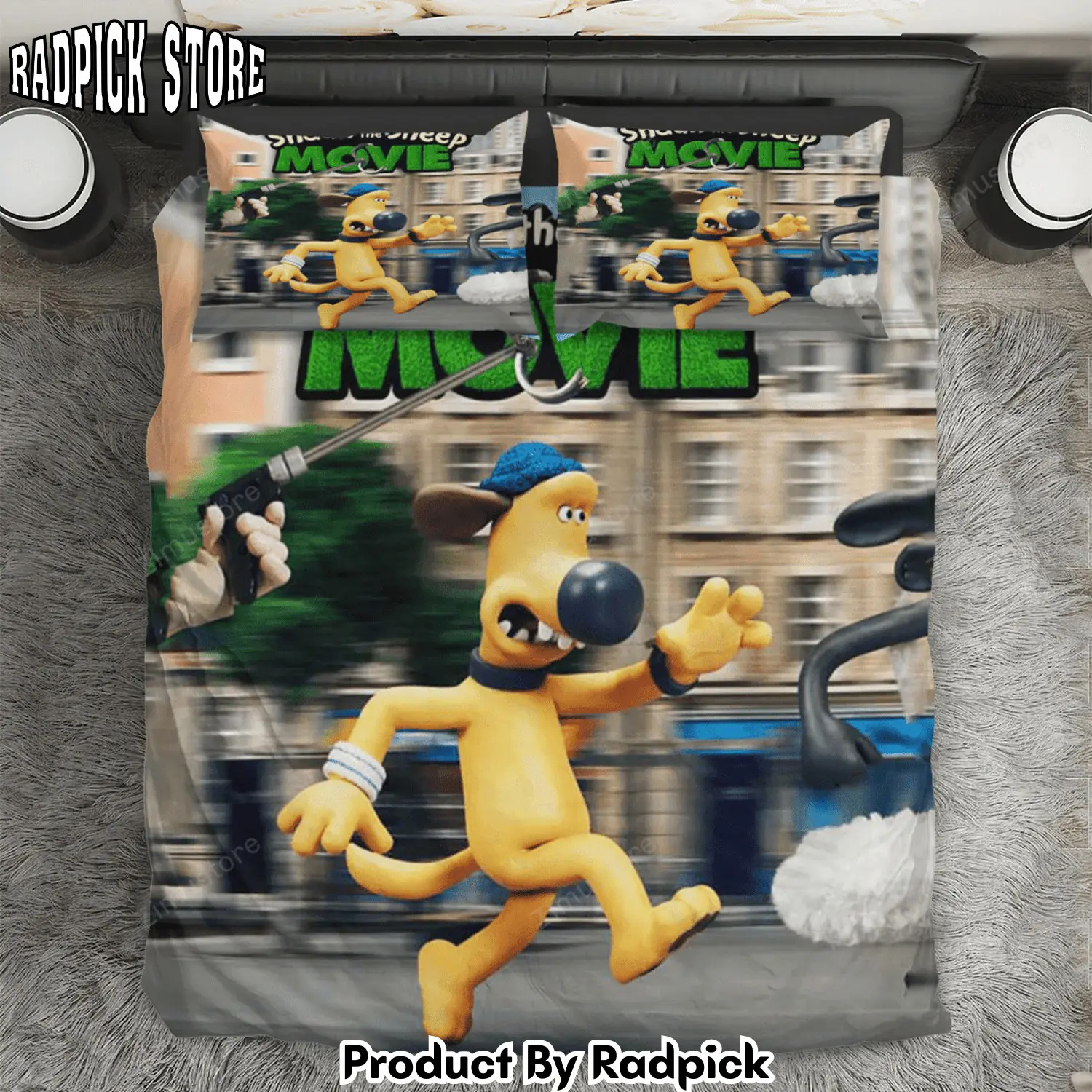 Radpick shaun the sheep movie poster 2 3pcs 3pcs bedding set duvet cover and pillow cases gift for fan rp3272350